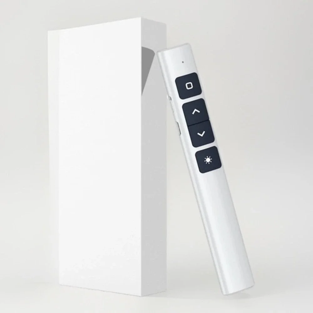 2.4 GHz Wireless Presenter with Red Pointer RF Remote Control Rechargeable White
